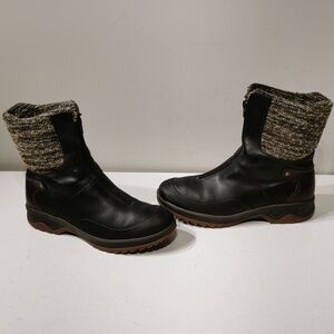 Merrell Dry Black Leather 200 Gram Insulated Winter Boots Women's Sz 9 Front Zip